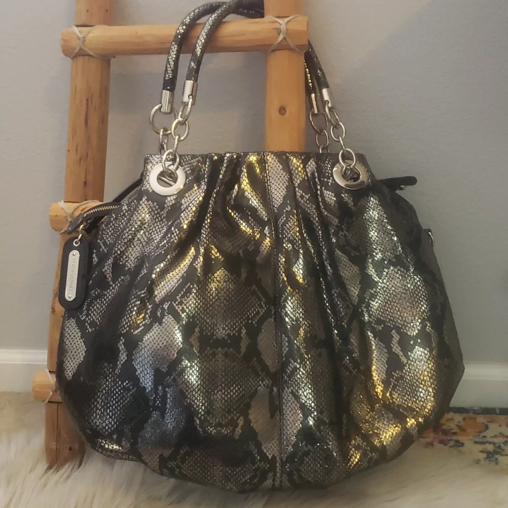 Cynthia Rowley Leather Snakeskin Hobo Bag